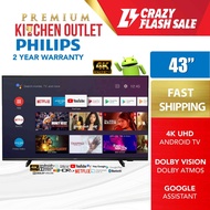 【OWN TRUCK DELIVERY】Philips 43 Inch 4K UHD Android TV 43PUT7406 | Klang Valley Only | Netflix &amp; Youtube | Dolby Vision Atmos | Voice Control
