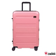 【CROWN】防盜拉鍊 29吋 行李箱 髮絲紋路 粉色霧面