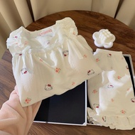 Bộ bộ đồ pijamas mùa hè Kitty dễ thương cho phụ nữ với hình in hoạt hình ngọt ngào