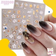 Independence Sticker Gold White Flower Leopard Nail Sticker Best-Selling Japanese Style Nailart Stic