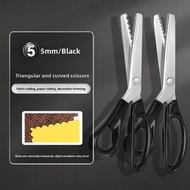 Sewing & Handicraft Safety Scissors with Wavy Pattern and Triangular Lockstitch Design