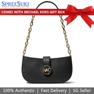 Michael Kors Handbag In Gift Box Shoulder Bag Carmen Xs Extra Small Leather Pouchette Shoulder Bag Black # 35F2GNMC0L