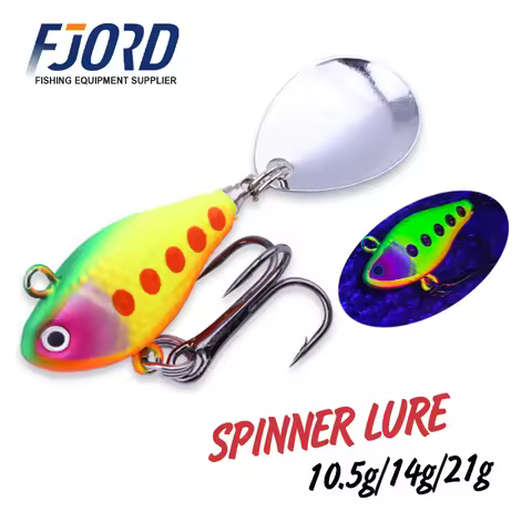 FJORD Spinner 10.5g 14g 21g Fishing Lure Rotating Sequin Tail UV Effect Surface Vib Jig Baits Freshw