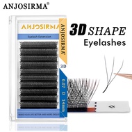 ANJOSIRMA 3D W-shaped eyelash extension with 3 eyelash tips C/D/DD personal eyelashes of high qualit
