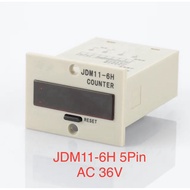 Counter JDM11-6H AC 36V 5 Pin JDM11 6H 6 Digit Display Electronic Industrial Mechanical Electric Cou