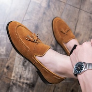 คุณภาพสูง 2022 ใหม่ ผู้ชาย แฟชั่นรองเท้าไม่มีส้น รองเท้าลำลองสำหรับนักธุรกิจหนังแท้พื้นนุ่มทนต่อการสึกหรอ ขอบลูกไม้ รองเท้าผู้ชายน้ำหนักเบาขนาดพลัส (38-48)