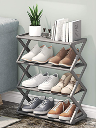 4 Layer Shoerack Easy to Assemble Shoe Rack Cabinet Shelves Storage Organizer - X Design