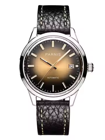 Parnis Men Automatic Watch 39.5mm Mechanical Wristwatch 5ATM Waterproof Sapphire Mirror Gradient Dia