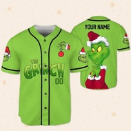 Custom Grinchmas Party Baseball Jersey, Grinch Christmas Jersey, Christmas Shirt, Christmas Grinch J