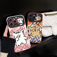 Sarung Pasangan Anak Anjing Putih Tingkap Besar Serasi dengan Sarung iPhone untuk iPhone 16 Pro Max/