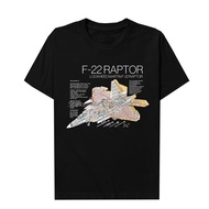 F-22 RAPTOR Lockheed Martin T-Shirt Military Fighter Plane Short Sleeves Unisex Size S-5XL