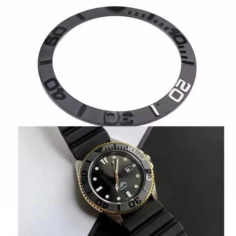 Black Matt Yacht-Master Ceramic Bezel Insert for MDV106-1A MDV106B-2A MDV106G Merlin Scale Ring Inse