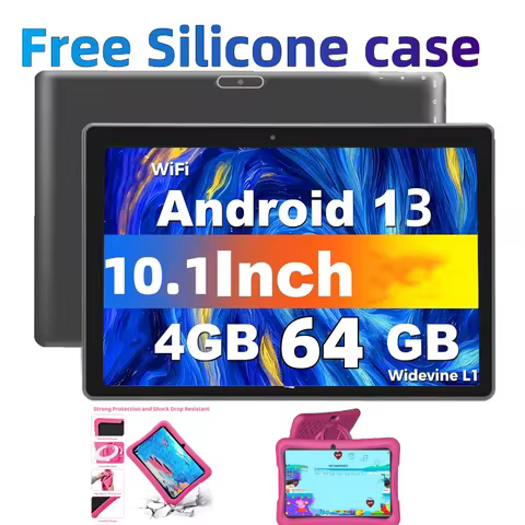 10.1 INCH J11 Gift Silicone Case Android 13 KID Tablet PC Allwinner A523 Octa-Core 4GB RAM 64GB ROM 