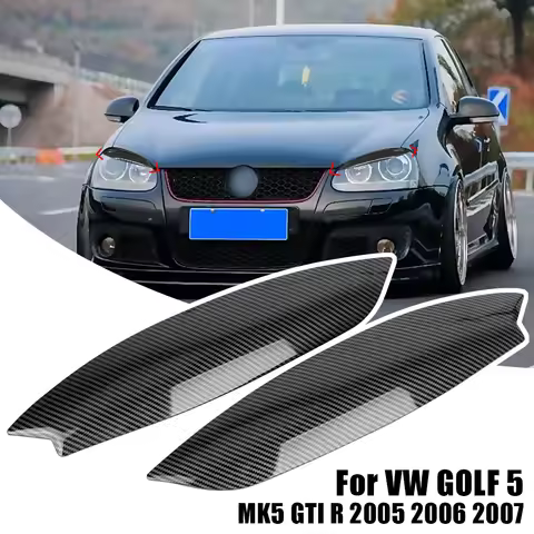 Car Headlights Eyebrow Eyelids Cover Carbon Fiber Sticker Decorative Accessories For VW GOLF 5 MK5 V
