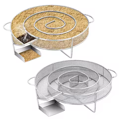 Cold Smoke Generator for BBQ Grill or Smoker Wood Dust Hot and Cold Smoking Salmon Meat Burn Cooking