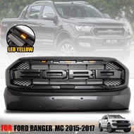 กระจังหน้า หน้ากระจัง มีไฟ LED สีเหลือง รุ่น ฟอร์ด เรนเจอร์ FORD RANGER MC ปี 2015 - 2017 โลโก้ FORD