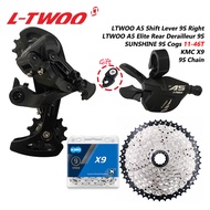 LTWOO A5 9 Speed Groupset Shfter RD ตีเส้นโซ่ KMC Sunshine Cogs 36/42/46/50T สำหรับ MTB