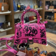 98%NEW USED BALENCIAGA HOURGLASS XS 粉色塗鴉印花 #巴黎世家沙漏包