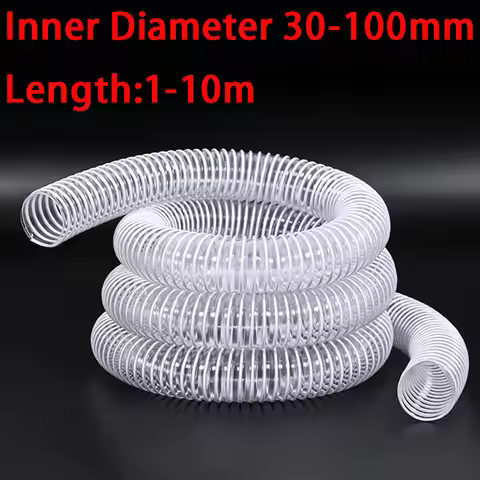 Transparent PVC Plastic Hose Industrial Dust Removal Suction Expansion Bellow Pipe,1-10 Meter Inner 
