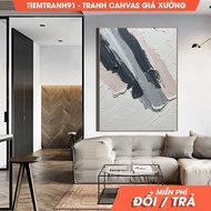 Wall Painting, White Minimalist Wall Art Original White Abstract Painting Gray 3D Texture Art Large 