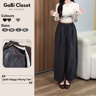 Velvet sweatpants with elastic waistband, new model 2025 Gabi, baggy pants with loose form 910