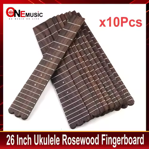 10Pcs 26 Inch Tenor Ukulele Fingerboard with 3mm Dot 18 Fret Rosewood UK Fingerboard Replacement