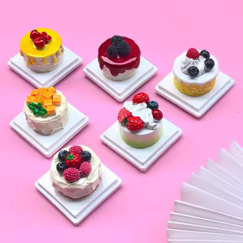2/6pcs Cake Refrigerator Magnet Multi-colored Fruit Cake Decoration for Gift Party Decoration,Fruit 