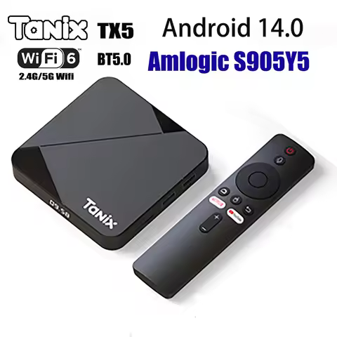 Tanix TX5 Android 14 TV Box Quad Core Amlogic S905Y5 2.4G 5G Wifi BT 4K HDR 3D Media Player