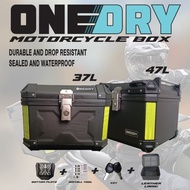 ONEDRY Motorcycle Top Box PP Material Kotak Kusyen Motor 36L 45L Universal Tapak Box Peti Waterproof