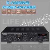 Sunbuck 2000W 5Channel Power Amplifier Home HIFI Digital Stereo Bluetooth Audio Amplifiers 50/60Hz Karaoke 5CH Speakers