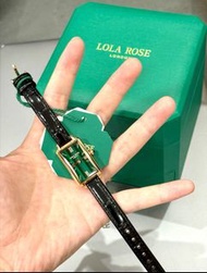 Lola Rose羅拉玫瑰 小綠錶 腕錶 石英機芯 真皮錶帶 綠色錶盤 女錶 可購禮盒 經典復古簡約時尚氣質潮流日常穿搭 LR2136