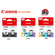 CANON PG-47 BLACK CL-57 COLOR CL-57S COLOR 100% Original
