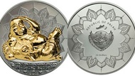 帕勞彌勒佛仿古鍍金銀幣二盎司~限量888枚，限量銀幣，2盎司，鍍金銀幣，錢幣，紀念幣，幣~帕勞彌勒佛仿古鍍金銀幣2盎司