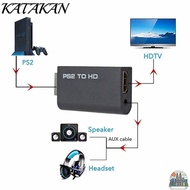 KATAKAN Converter, PS2 to HDMI 480i/480p/576i Adapter, Plug and Play 3.5mm Audio Output HD Cable Gam