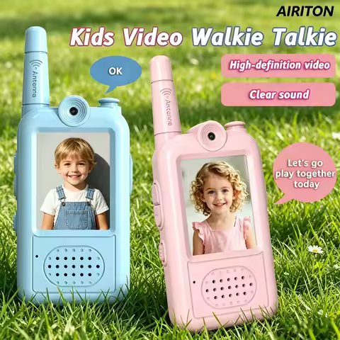 AIRITON Video Walkie Talkies for Kids 2 Pack Rechargeable Intercom Walkie-talkie 2 Screen One-Click 