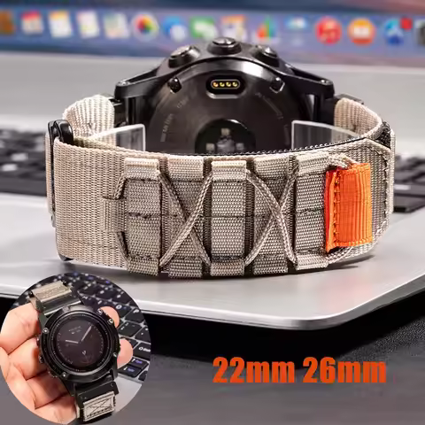 NEW 22/26mm Nylon Strap For Garmin Fenix 8 E 5 5X 6X 6 7 7X Pro/TACTIX/Mk2 Mk2i G1/Enduro 2 3 Sport 