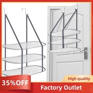 2 Pcs 3 Tier Sweater Drying Rack Flat over the Door Folding Drying Rack for Apartments B
