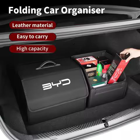 Car Interior Trunk Storage Box Leather Tools Case Anti-scratch High-capacity Bag For BYD M6 G3 G5 T3
