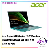 Acer Aspire 3 15.6'' FHD A315-23-R133 (R3 3250U,4GB,256GB SSD,ATI,W10) A315-35-P5JS (N6000,4GB,256GB SSD,UHD,W10)Laptop