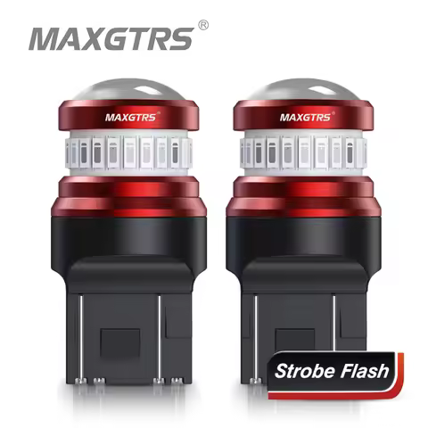 2x Strobe Flash 1157 BAY15D 7443 W21/5W P21/5W 1156 3157 BA15S LED Chip Car LED Bulb Tail Lamp Rever