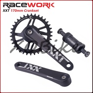 RACEWORK XXT 170mm Crankset 7-11 Speed MTB Crankset 36T Single Disc Aluminum Alloy Square hole Crank