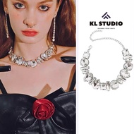 KL.STUDIO choker Necklace with Large Stone for Party Luxurious Block Stone Party Necklace - N92