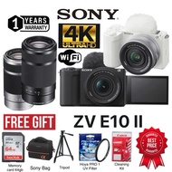 SONY ZV-E10 II 16-50MM+55-210MM TWIN LENS KIT 26MP 4KUHD/60FPS 759 POINT FAST HYBRID FACE DETECTION 
