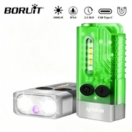BORUiT V10 LED Keychain EDC Flashlight 1000LM 365nm UV Type-C Rechargeable Fluorescence Torch Work L