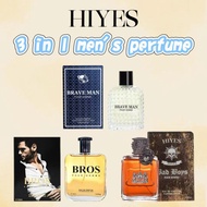 HIYES Men’s Perfume Set 3 in 1 | Dirty Bad Boy 100ml + Brave Man 100ml + BORS 100ml | Long-Lasting M