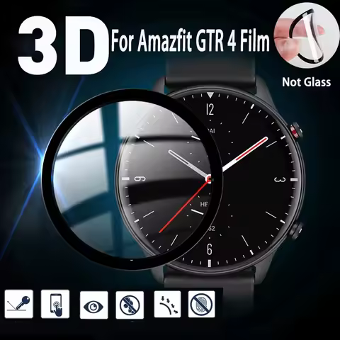 Protective Film For Amazfit GTR 4 3D Curved Soft Edge Cover Anti-scratch Screen Protector Accessorie