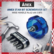 ANEX Star Bit Screwdriver Set Wide Handle No.62 with 5 Bits