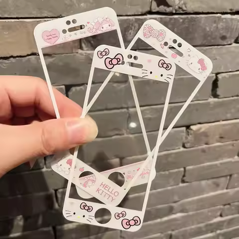 HQ Glass Screen Protector Case for Iphone 4 4S 5 5S SE2016 Hello Kitty Kuromi Melody Cinnamoroll Cut