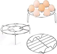 Konrisa Stainless Steel Steamer Rack for Instant Pot Trivet Egg Steam Rack Stand Cooking Food Holder Steaming Basket Rack for Pressure Cooker,Set of 3