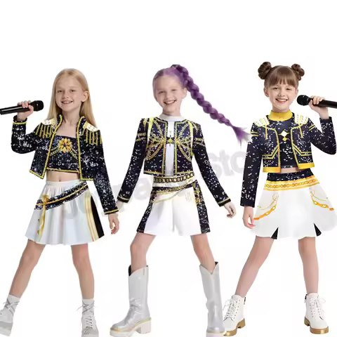 2026 HOT Kpop Demon Hunter Anime Movie Kids Cosplay Rumi Zoey Mira 3D Print Costume Suit Clothes KPo